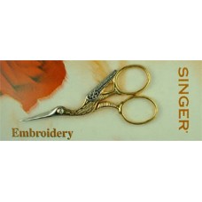 3-1/2" Stork Embroidery Scissors Gold Handle 