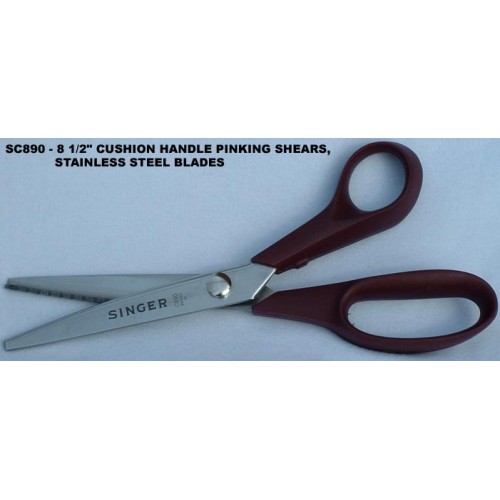 9" Singer Scissors, Cushion Handle Pinking Shears